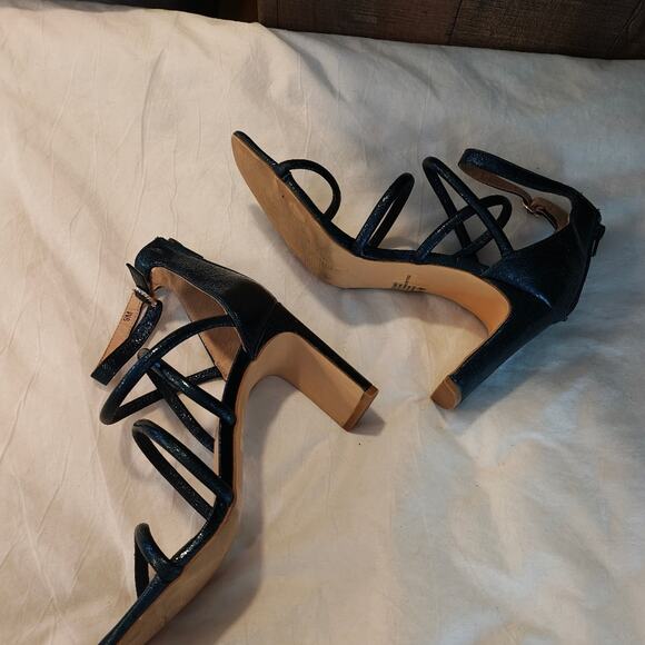 Bradshaw Caged Strappy Emerald Shimmer Green Heels 9 Sex in‎ the City Y2K - Picture 3 of 14